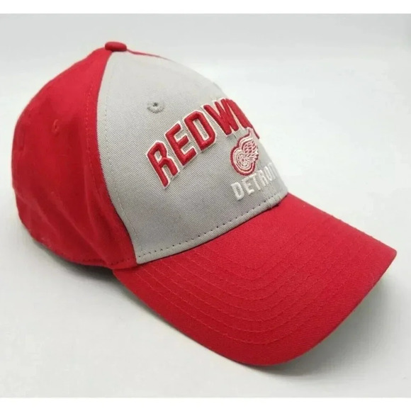 Detroit Red Wings Red / Gray Colorblock NHL New Era 9Forty Snapback Hat OSFA - Picture 4 of 8